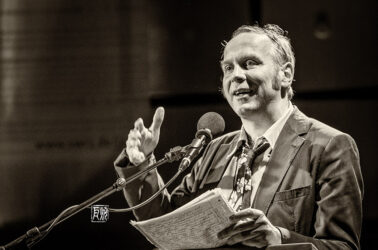 Rudi Mahall, Speech at SWR Jazzpreis 2014 - Photo Schindelbeck