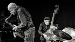 New Conference Call - Gebhard Ullmann, Joe Fonda, Uwe Oberg, Dieter Ulrich - Konzert bei art.ist Wiesbaden 251119 - Foto: Frank Schindelbeck Jazzfotografie