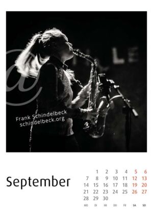 Jazzkalender 2026 Frank Schindelbeck Jazzfotogafie - September