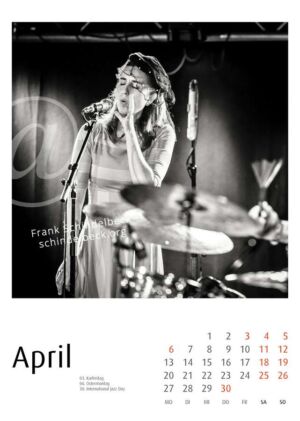 Jazzkalender 2026 Frank Schindelbeck Jazzfotogafie - April