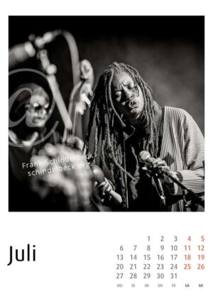 Jazzkalender 2026 - Frank Schindelbeck Jazzfotografie - Version 4 - Juli