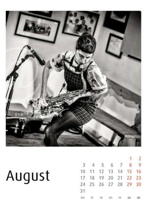 Jazzkalender 2026 - Frank Schindelbeck Jazzfotografie - Version 4 - August