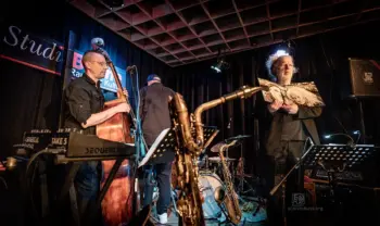 Lömsch Lehmann, Matthias Debus, Erwin Ditzner - mit dem Programm und ihrer Doppel-LP "Die Motive des Richard W." - Konzert in der Studiobühne Fürth von Matthias Dörsam - Frank Schindelbeck Fotografie