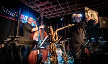 Lömsch Lehmann, Matthias Debus, Erwin Ditzner - mit dem Programm und ihrer Doppel-LP "Die Motive des Richard W." - Konzert in der Studiobühne Fürth von Matthias Dörsam - Frank Schindelbeck Fotografie